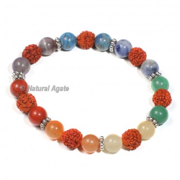 Rudraksha Bracelet with Chakra Beads