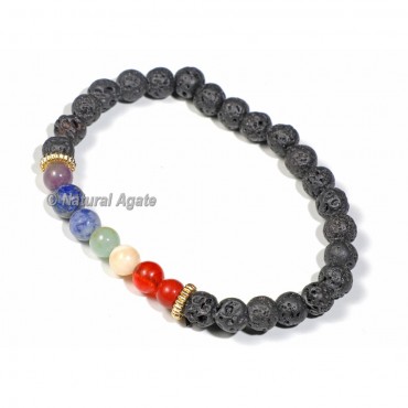 Lava Stones 7 Chakra Bracelet