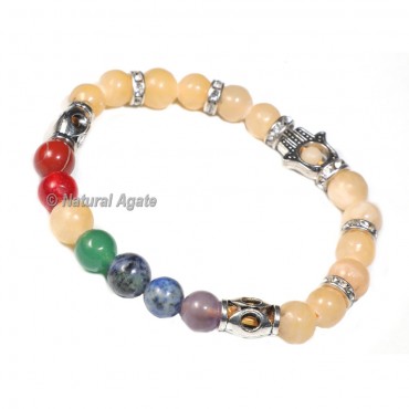 Calcite Bracelet with 7 Chakra Beads