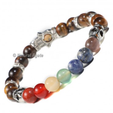 7 Chakra Bracelet with Tiger Eye