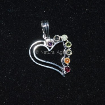 Seven Chakra Heart Pendant