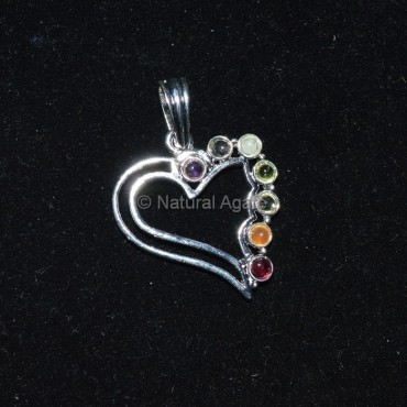 Seven Chakra Heart Pendant