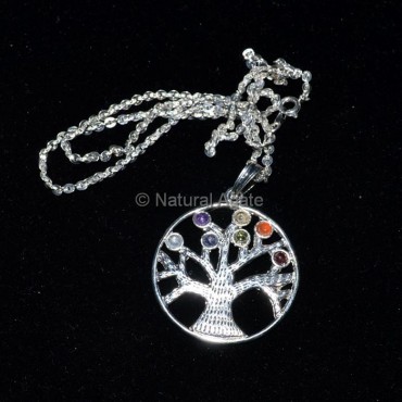 Flower of Life Tree Chakra Pendant With Chain