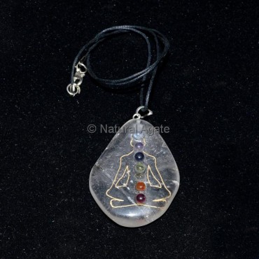 Crystal Quartz Long Buddah Pendant