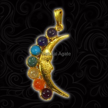 Moon 7 Chakra Pendant