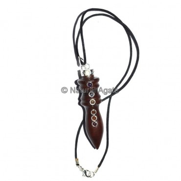 Seven Chakra Rosewood Pendulum Pendant