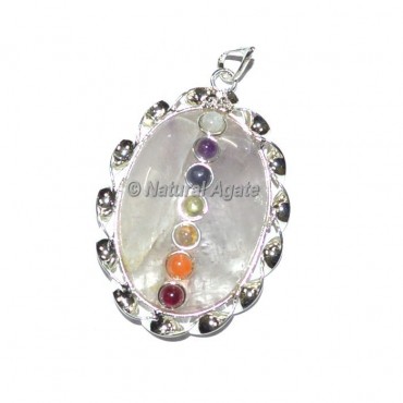 Crystal Quartz Oval Seven Chakra Pendants