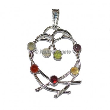 7 Chakra Heart  Metal Pendants