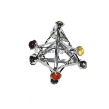 Merkaba Star Seven Chakra Metal Pendants