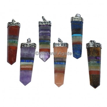 Assorted Stone Seven Chakra Pendants