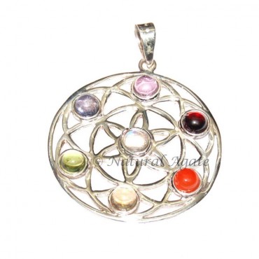 Flower of Life Chakra Pendants