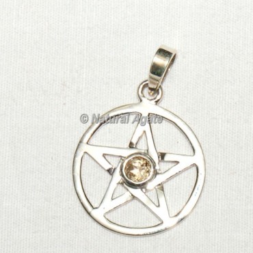 Pentagram with Citrine Pendants