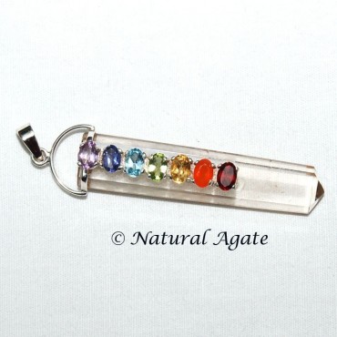 Crystal Pointed faceted Chakra Pendants