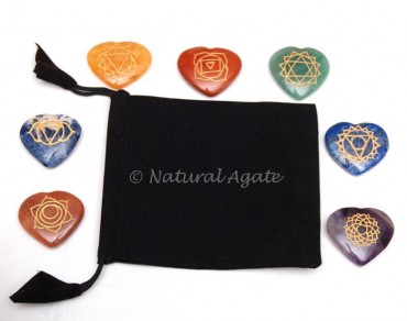 Engraved Chakra Hearts Sets