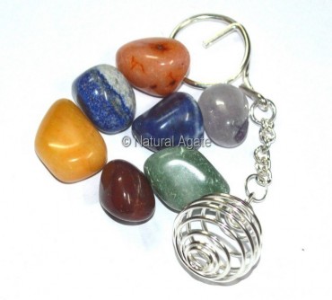 Chakra Tumbled Keychain Set