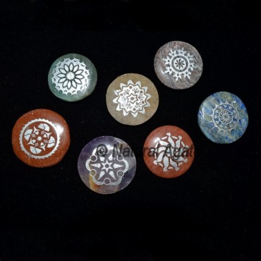 Engraved Silver Traditional Chakra Set