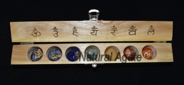 Engraved Chakra Sanskrit Tumbled Set with Box