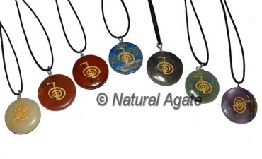 Choko Reiki Engraved Chakra Pendants Set