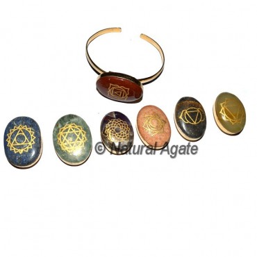 Engraved Chakra Oval Bangle Set