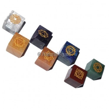 Engraved Chakra Cube Set