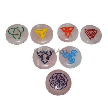 Rose Quart Celtic Colorful Chakra Sets