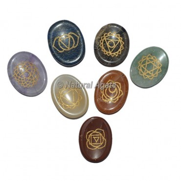 Seven Chakra Worry Stone Engraved Chakra Sets