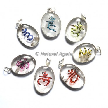 Crystal Quartz Colorful Seven Chakra Stone Pendants