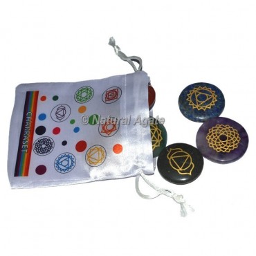 Seven Chakra Engraved with Colorful Pouch