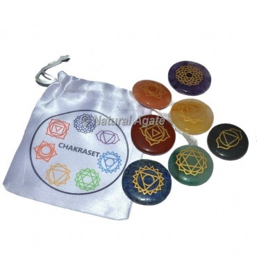 7 Chakra Engraved Set With Chakra Pouch
