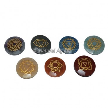 Faceted Engraved Round Chakra Set