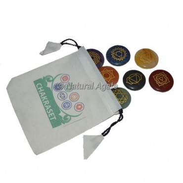 7 Chakra Engraved Set With White Pouch