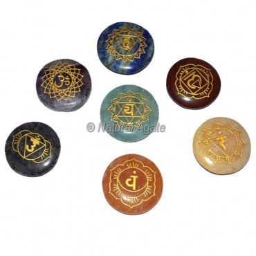 Engraved Sanskrit Letters Seven Chakra set