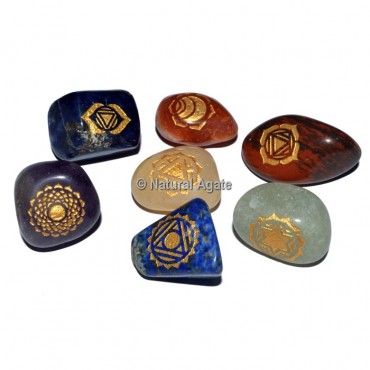 Engraved Chakra Tumbled Set