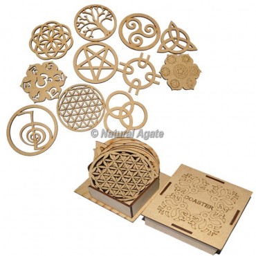 Assorted Design Wooden Coaster
