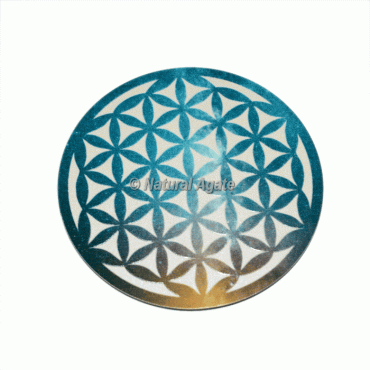 Flower Of Life Printed Wooden Coaster