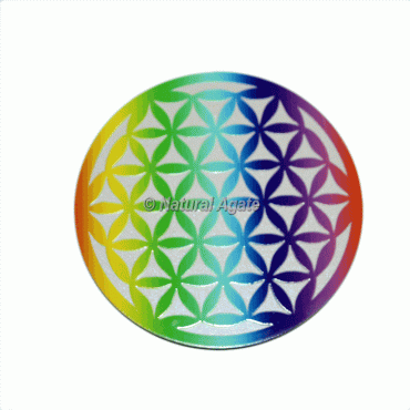 Seven Chakra Flower Of Life Coaster