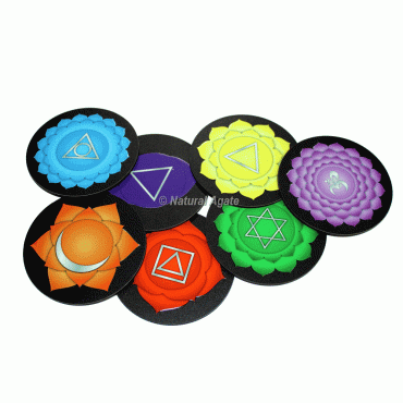 All Chakra Symbol Wooden Coaster