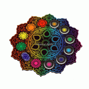 Seven Chakra Printed Power Wooden Coaster