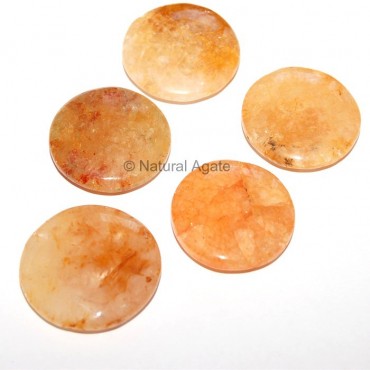 Golden Quartz Round Disc