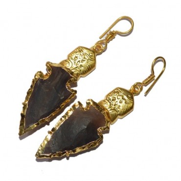 Golden Electroplated Arrowheads Earrings