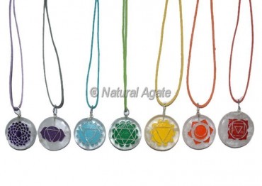 7 Engraved Chakra Pendants