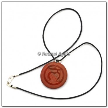 Red Jasper Embossed Root Chakra Pendants