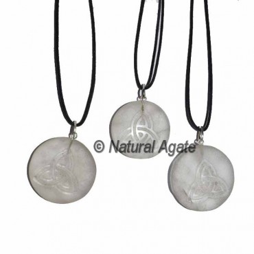 Crystal Quartz Embossed Reiki Pendants