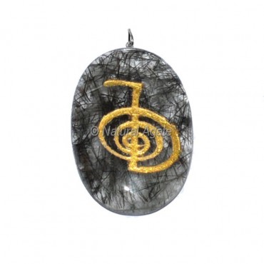 Black Rutile Choko Reiki Pendants