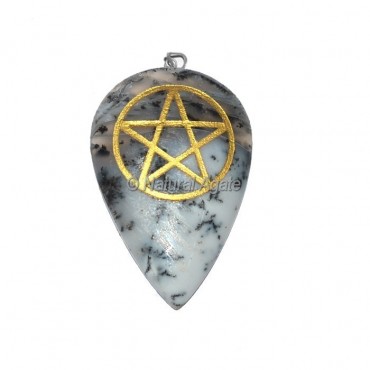 Dantric Agate Pentagram Pendant