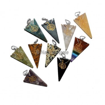 Assorted Stone Arrowheads Choko Reiki Pendant