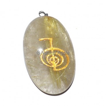 Golden Rutile Quartz Choko Reiki Pendant