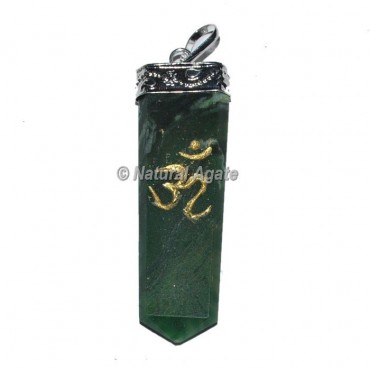 Green Aventurine Om Pencil Pendants