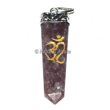 Lepidolite Om Pencil Pendants