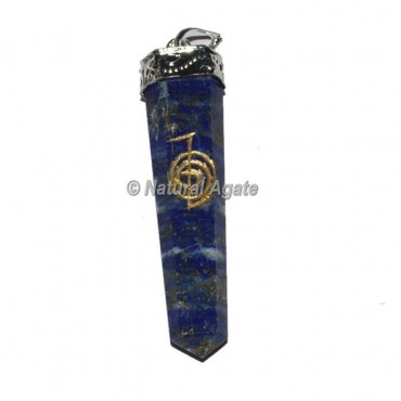 Lapis Lazuli Engraved Choko Reiki Pendants